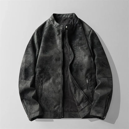 Rugged Biker Leather Jacket