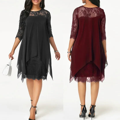 Elegant Cap Sleeve Chiffon Dress