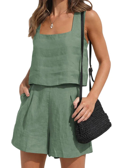 Summer Women's Outfit - Tank Top and Shorts Set