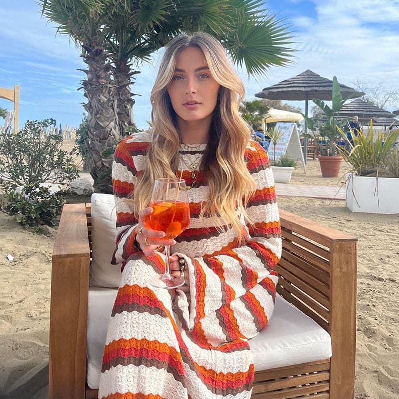 Cozy Long Sleeve Maxi Dress for Women - Nocini