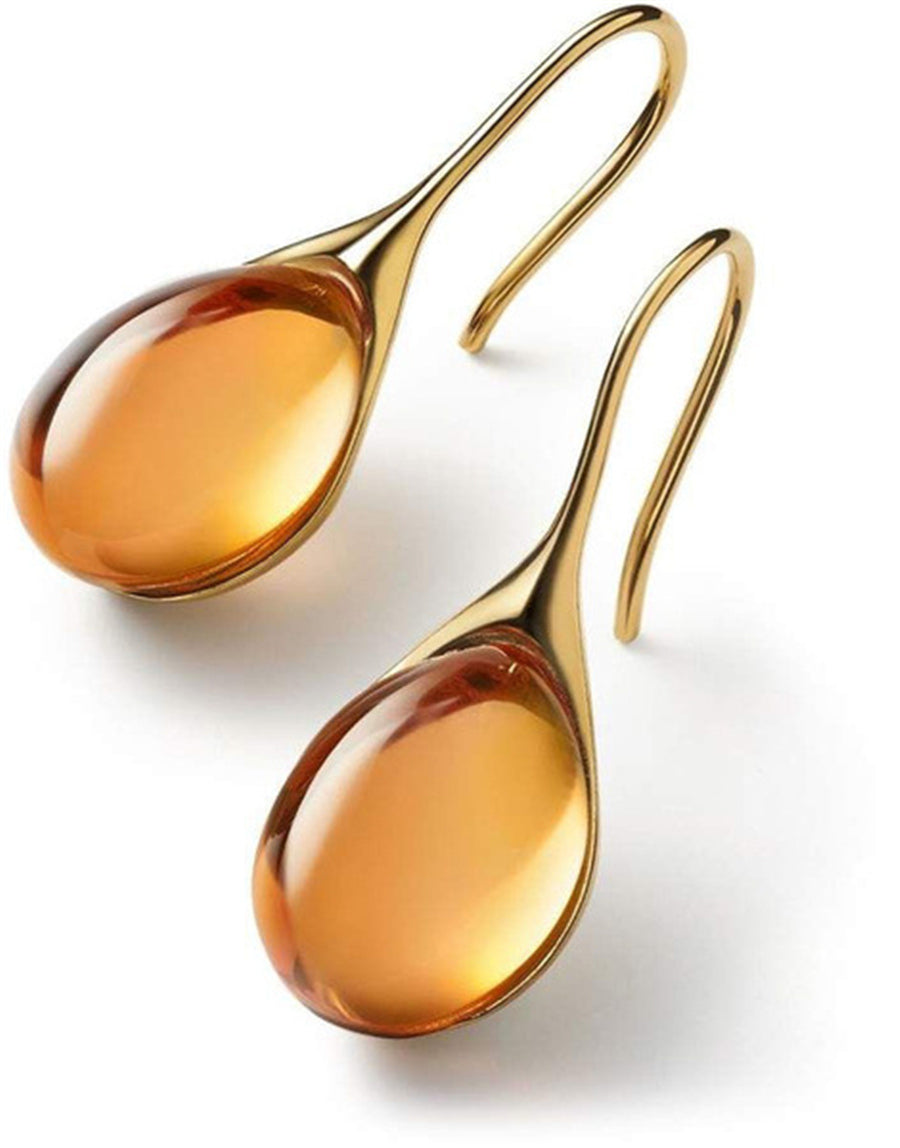 Shining Gemstone Dangle Earrings