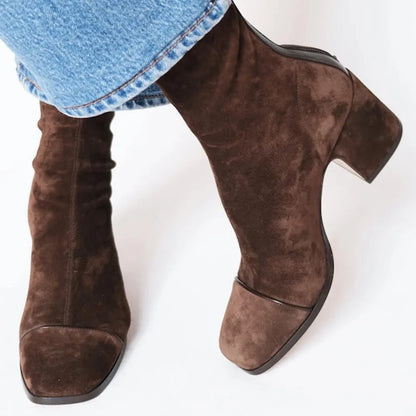 Elegant High Heel Square Toe Boots - Olytrend