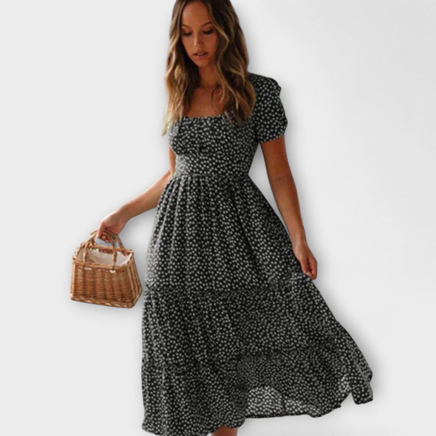 Elegant Flower Long Sleeve Party Dress