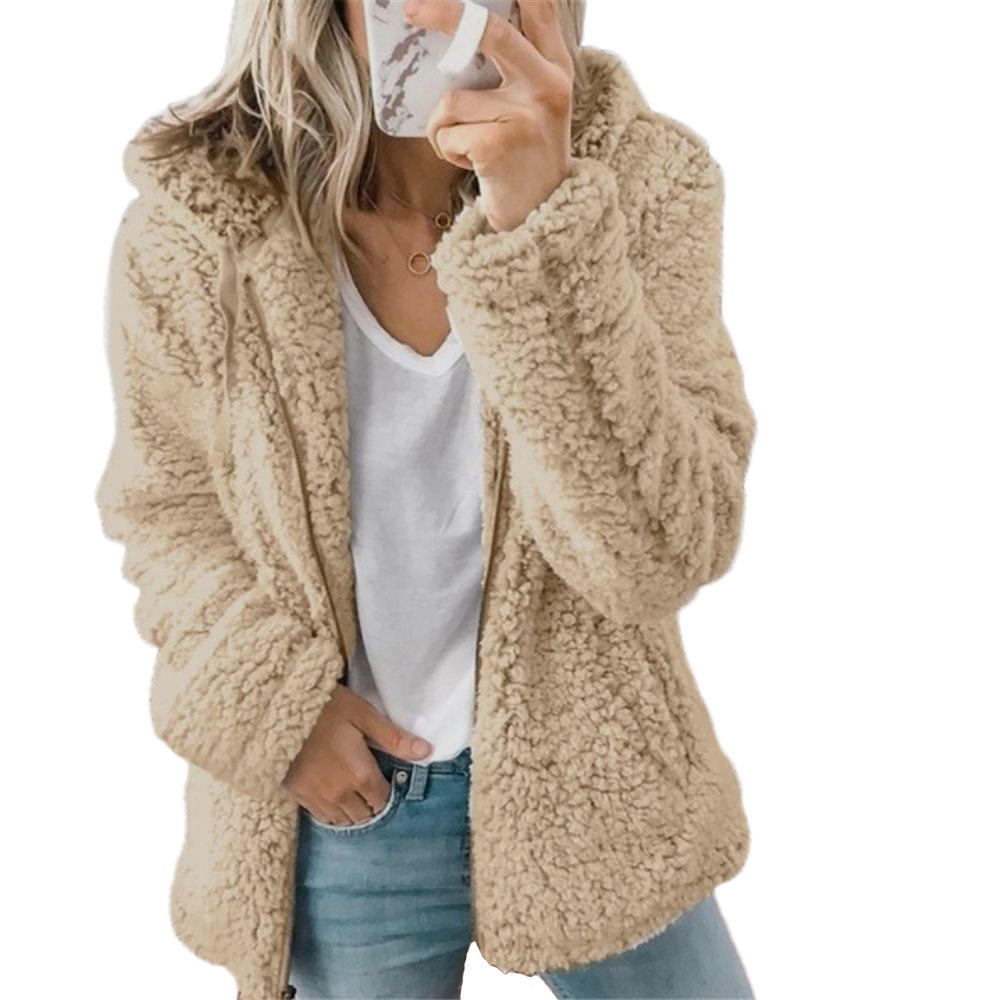 Cozy Women's Hooded Fleece Sherpa Coat
