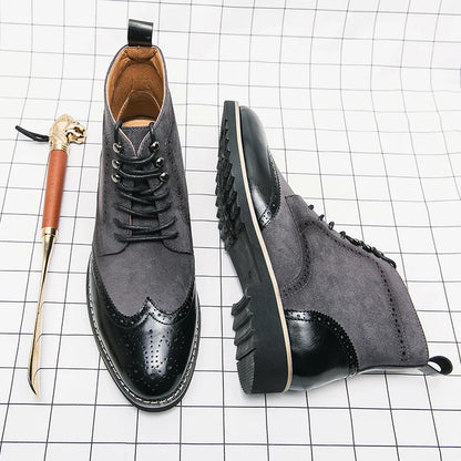 Premium Leather Lace Up Ankle Boots