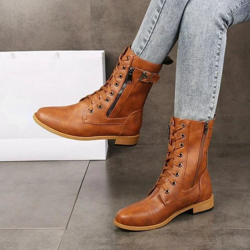 Tough Black Lace Up Ankle Boots - Nocini