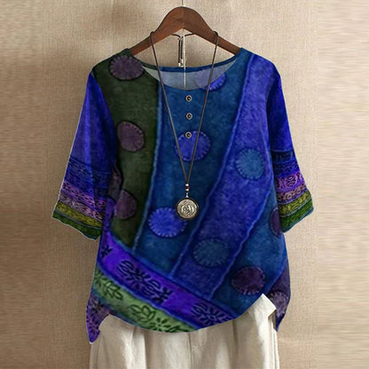 Casual Short Sleeve Women's Button Blouse
