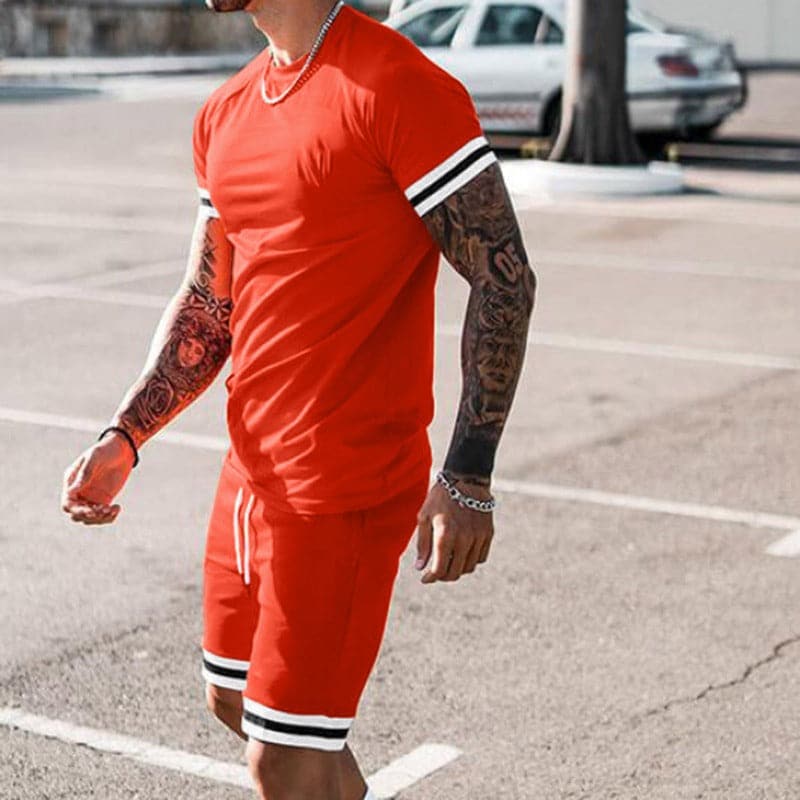 Men's Athletic Set - Moisture Wicking Tee & Shorts