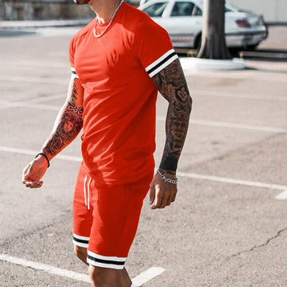 Men's Athletic Set - Moisture Wicking Tee & Shorts