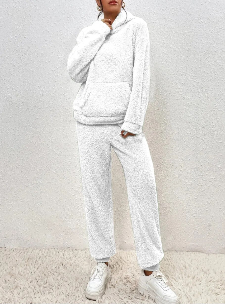 Soft Plush Hooded Onesie Loungewear for Relaxation