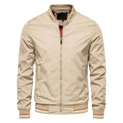 Classic Fit Striped Bomber Jacket