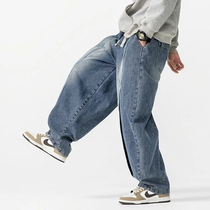Loose Fit Distressed Denim Jeans
