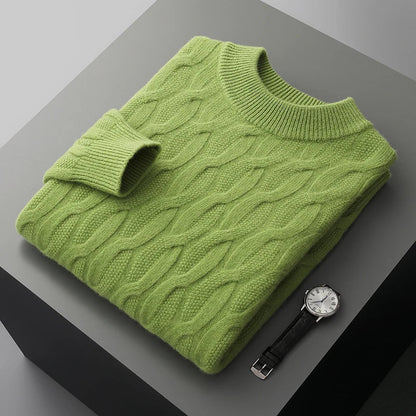 Classic Crew Neck Cable Knit Sweater