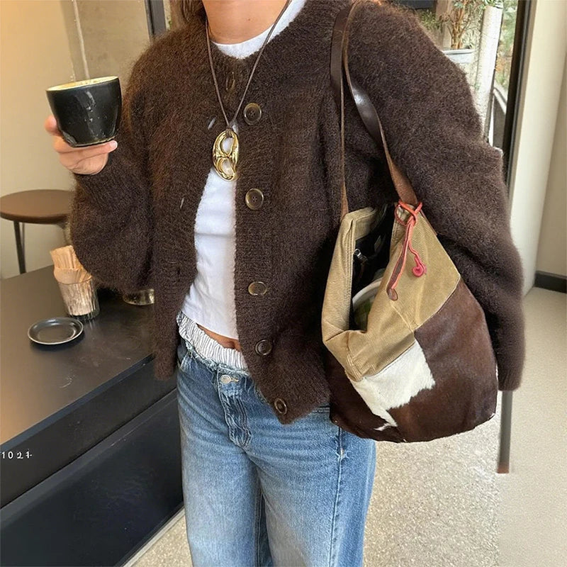 Stylish Button Front Open Cardigan