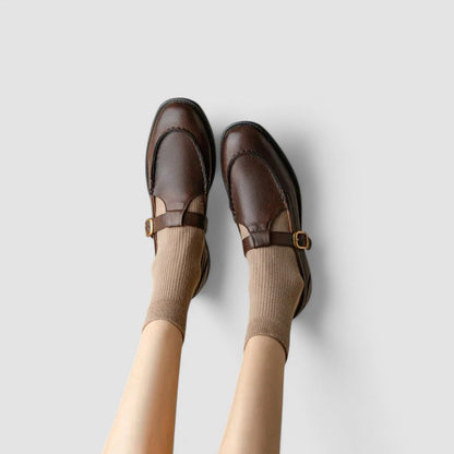 Comfortable Wide-Toe Mary Jane Flat Shoes