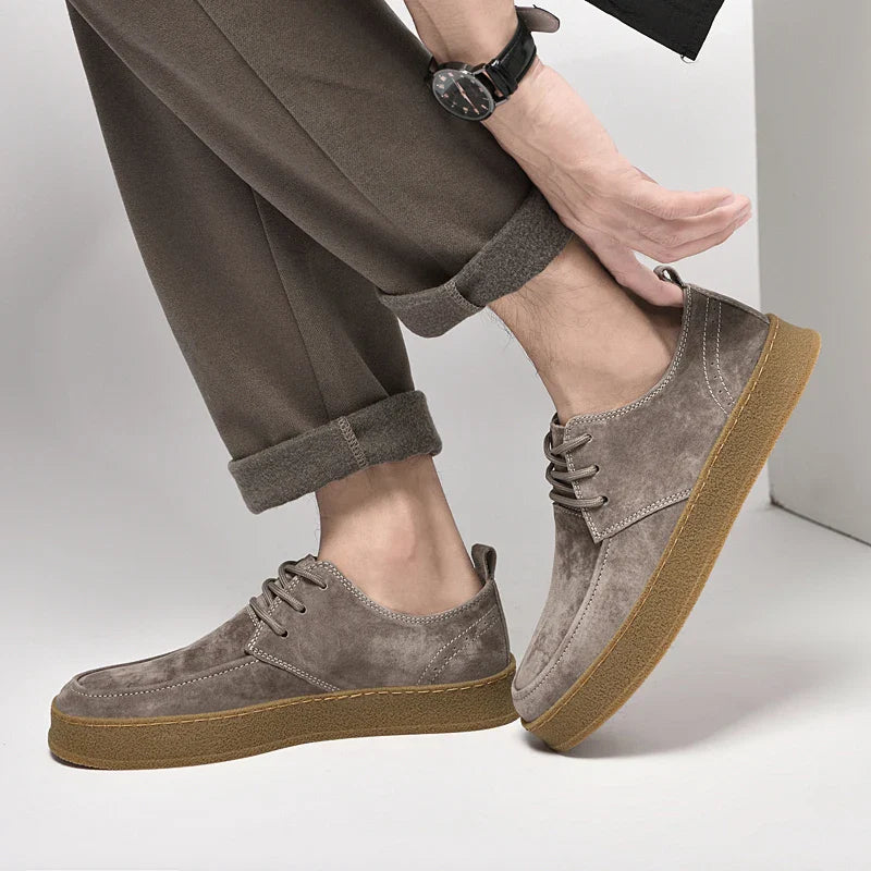Luxury Brown Suede Leather Shoes