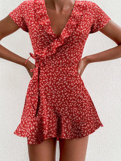Pretty Floral Midi Wrap Dress - Nocini