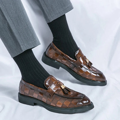 Luxury Leather Tassel Slip On Shoes for Men - Nocini