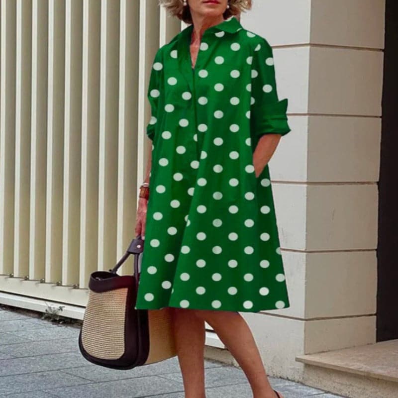 Floral Polka Dot A-Line Dress for Women