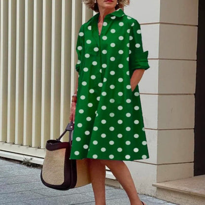 Floral Polka Dot A-Line Dress for Women