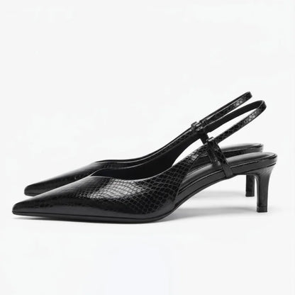 Low Heel Python Pumps