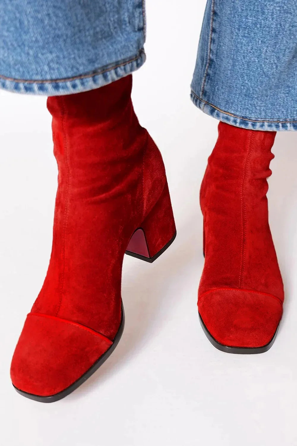 Elegant High Heel Square Toe Boots
