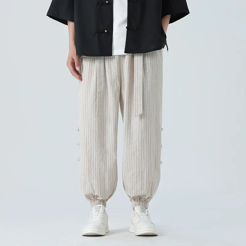 Comfortable Loose Fit Harem Pants | Casual Striped Pants
