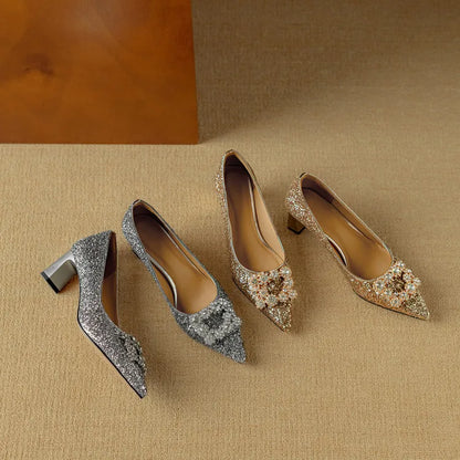 Sparkly High Heels for Evening Wear