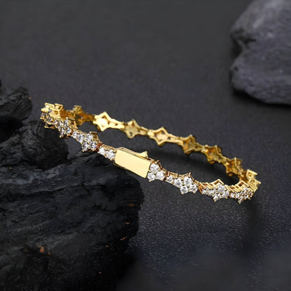 Sparkling Flower Charm Bracelet