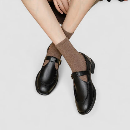 Comfortable Square Toe Mary Jane Flat Shoes - Olytrend