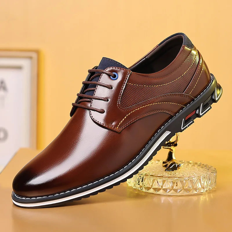 Classic Brown Leather Oxfords - Nocini