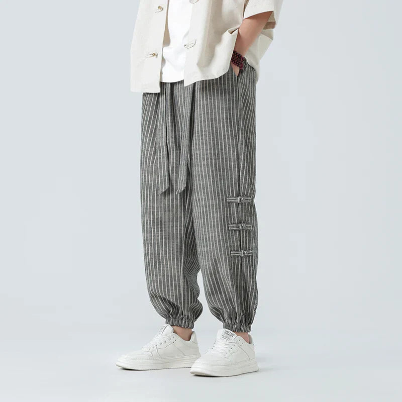 Comfortable Loose Fit Harem Pants | Casual Striped Pants - Nocini