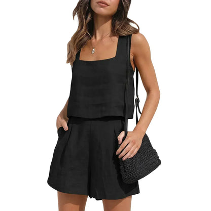 Summer Women's Outfit - Tank Top and Shorts Set