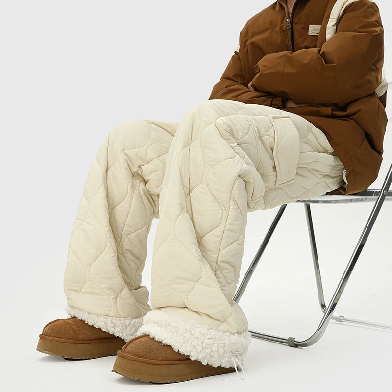 Comfortable Quilted Wide Leg Pants