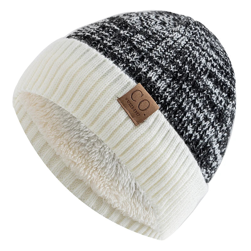 Warm Ribbed Fleece Lined Beanie Hat