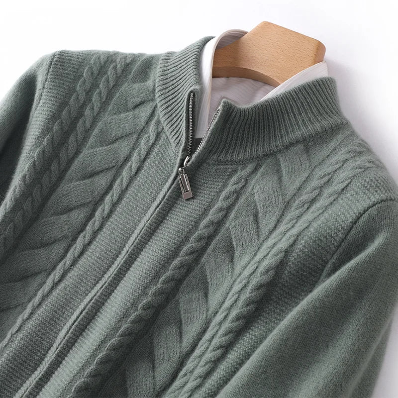 Soft Zip Up Merino Wool Sweater