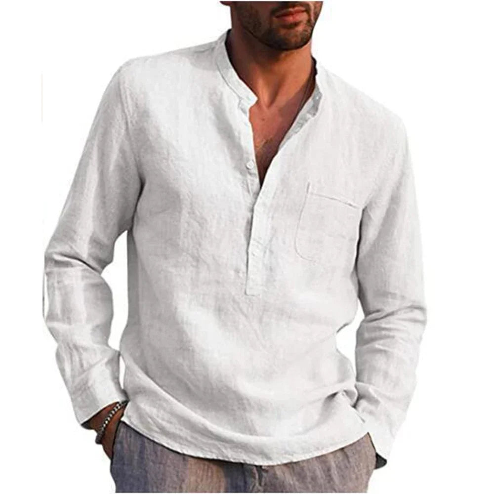 Casual Long Sleeve Men's Shirt Natural Fit