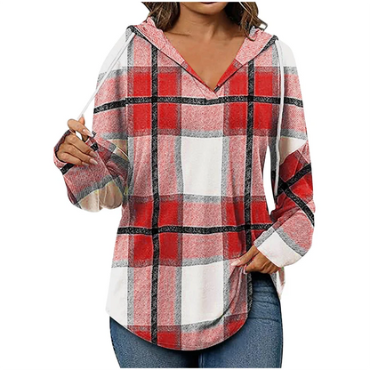 Soft Relaxed Fit V-Neck Hoodie for Daily Wear - Nocini