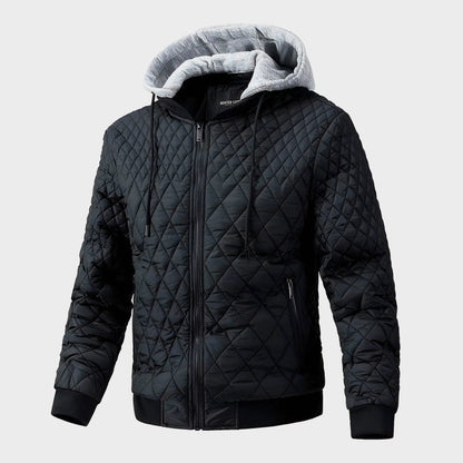 Warm Padded Bomber Jacket with Hood - Nocini