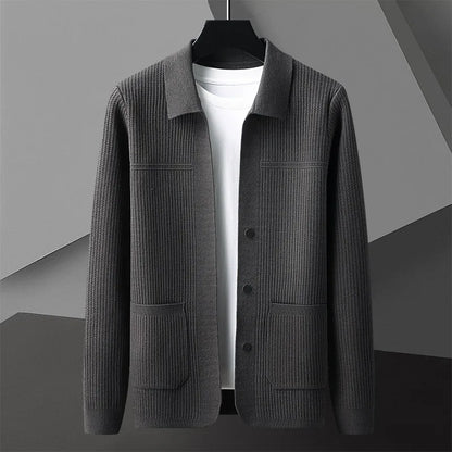 Soft Crew Neck Sweater Cardigan
