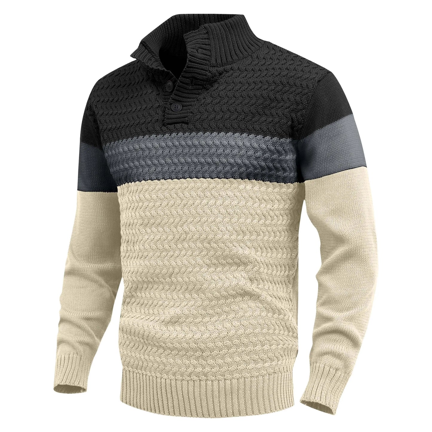 Colorful Crew Neck Cable Knit Sweater