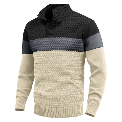 Colorful Crew Neck Cable Knit Sweater