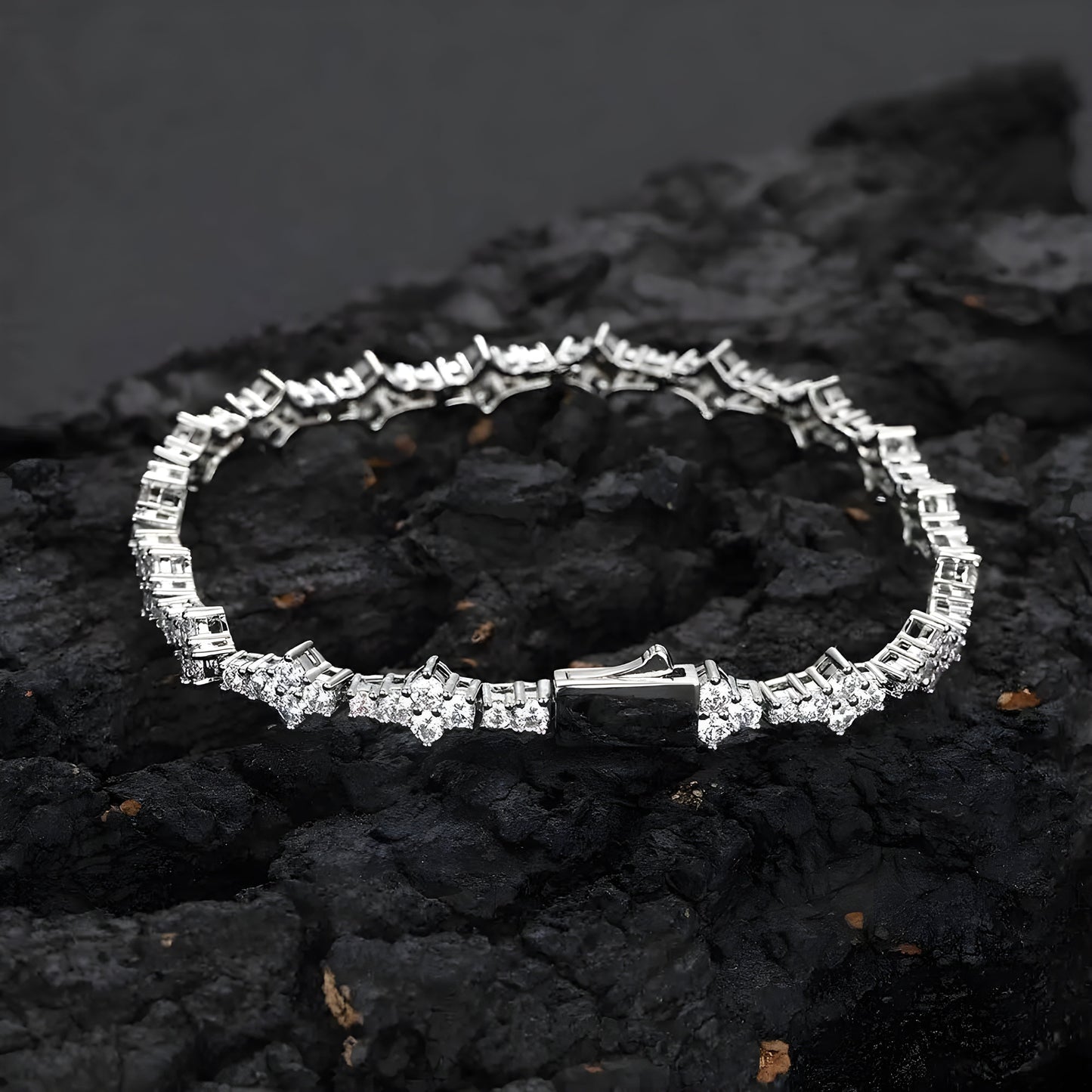 Sparkling Flower Charm Bracelet