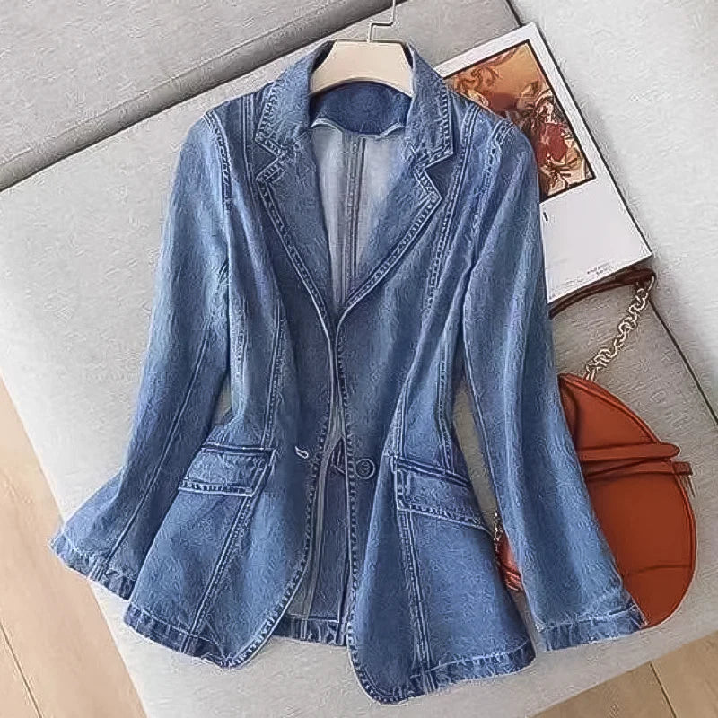 Classic Blue Jeans Jacket for Women - Olytrend