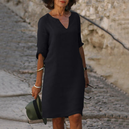 Sunny Sleeveless V Neck Summer Dress