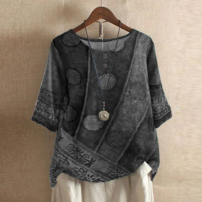 Casual Short Sleeve Women's Button Blouse