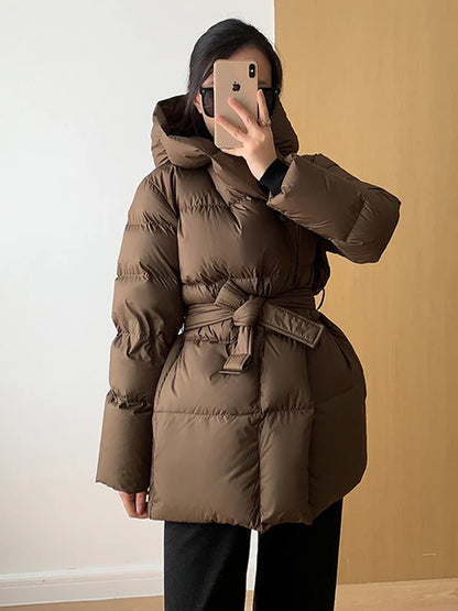 Ladies Cozy Down Filled Parka Coat