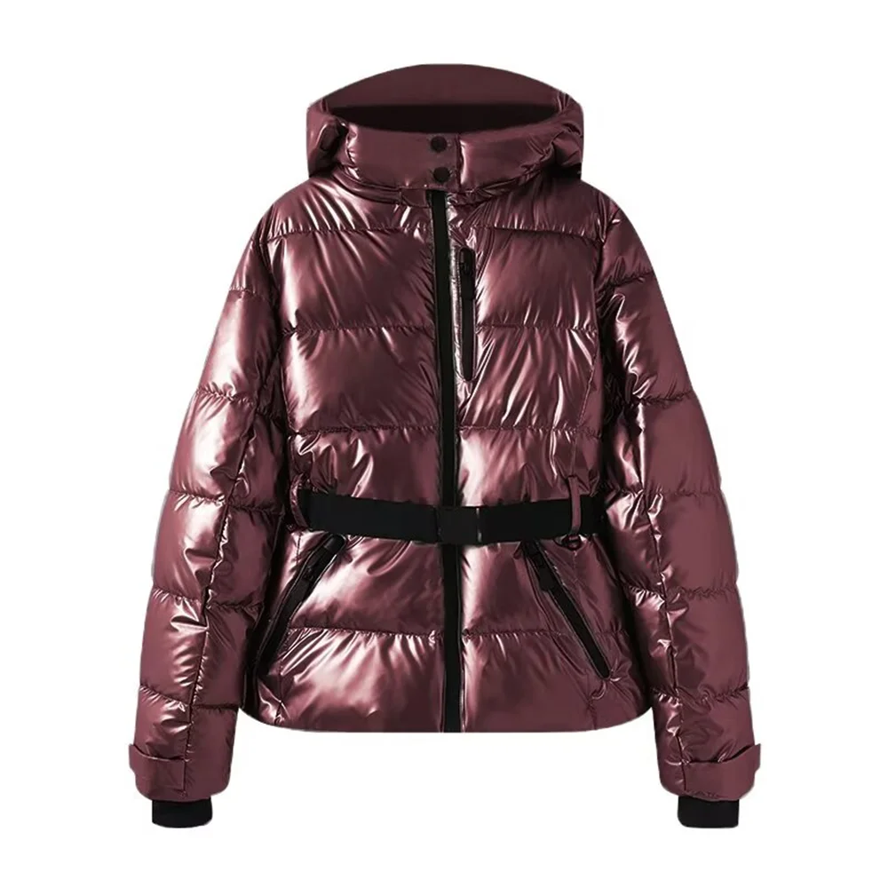 Warm Women's Puffer Coat with Adjustable Waist Belt