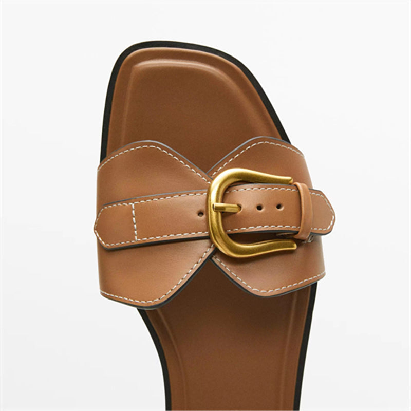 Premium Brown Leather Flip Flops