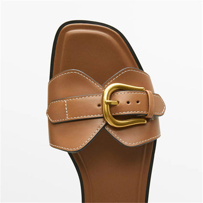 Premium Brown Leather Flip Flops